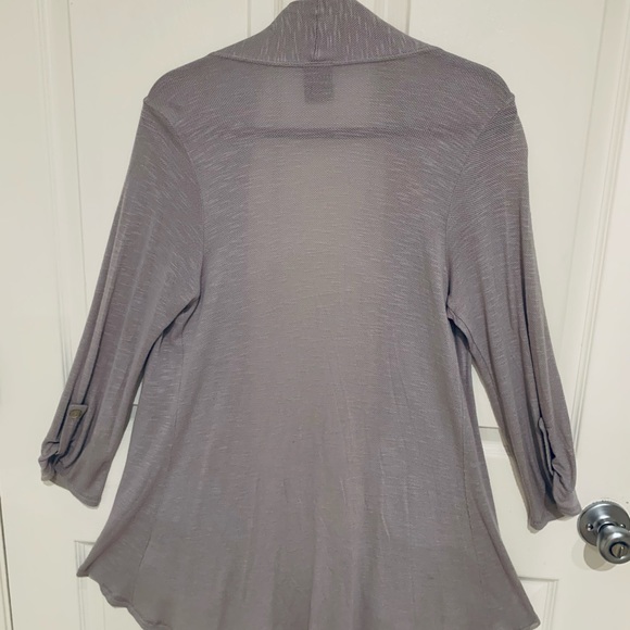 Set of 3-Rayon Spring/Summer Cardigans with Sleeve Tab … Blue, Orange and Gray - Picture 10 of 12